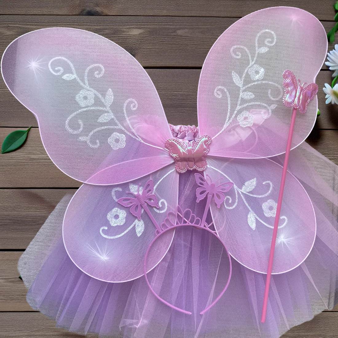 4 Piece Pink Fairy Dress Up Set