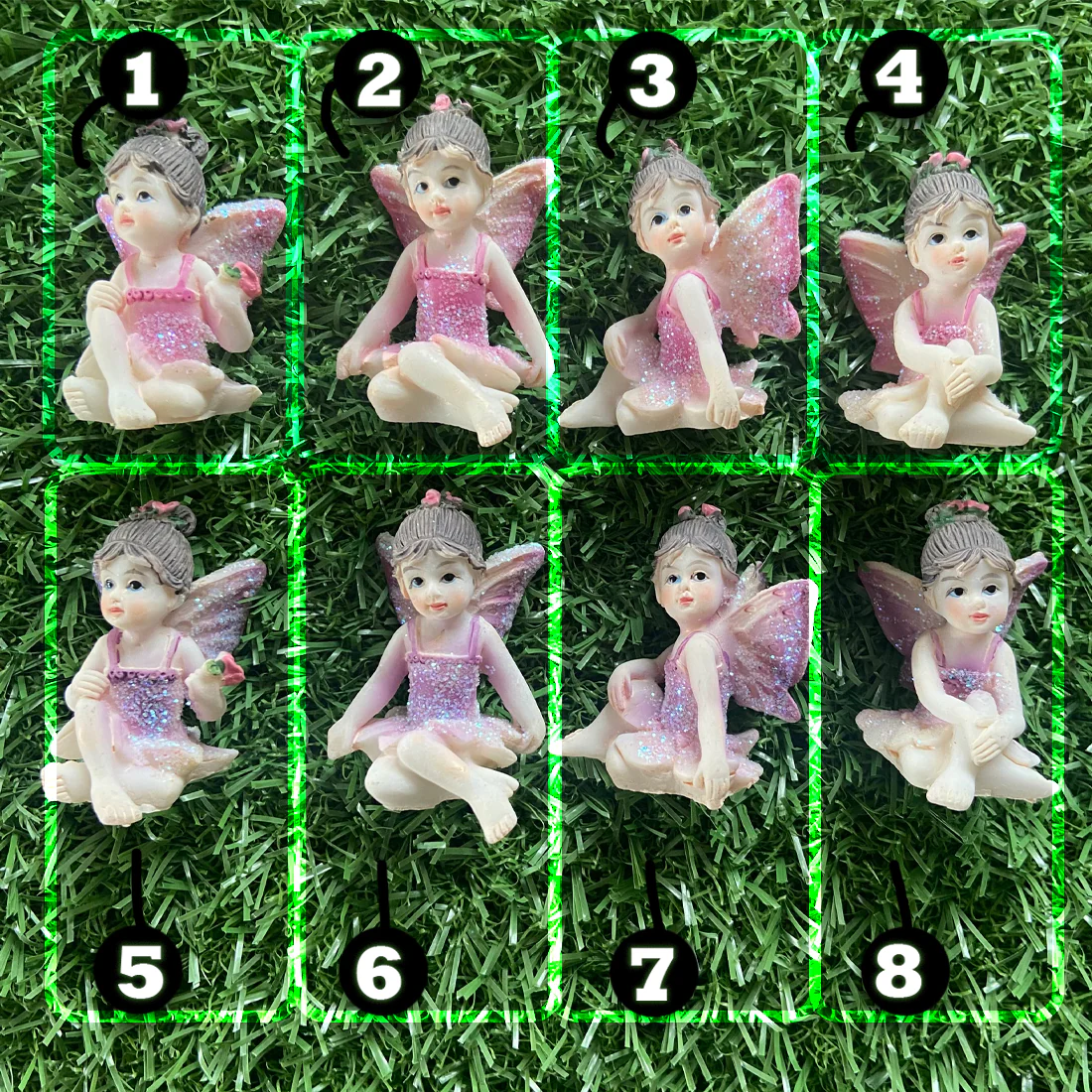 5cm Pink and Purple Sitting Fairy Figurine - Image 2