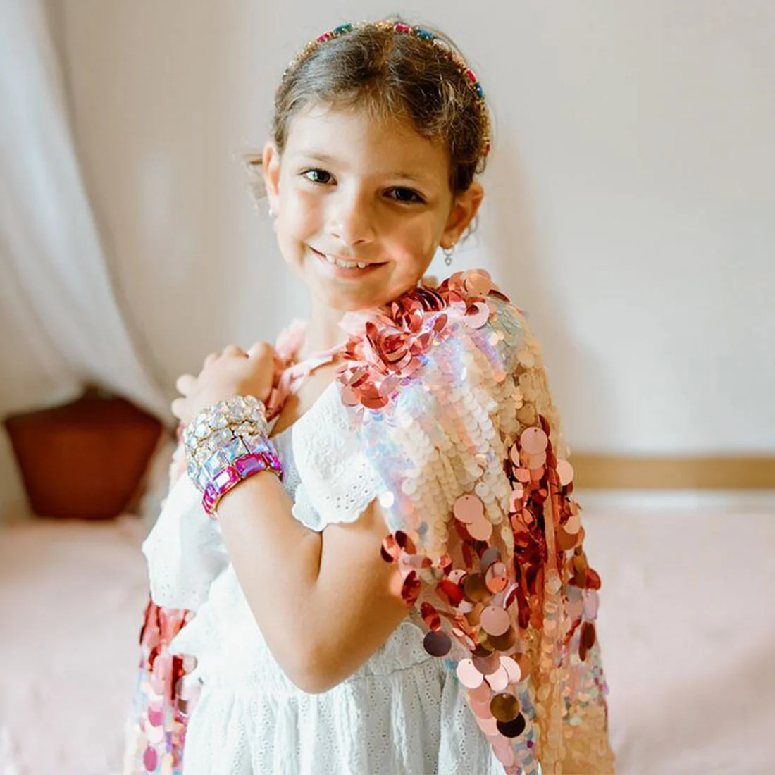 5th Avenue Pink Pailette Cape Size 4-6 - Image 4
