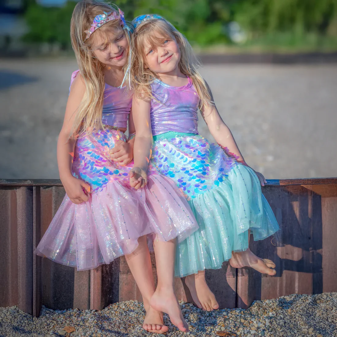 Bling Bling Mermaid Skirt & Hairclip Set Pink Size 4-6 - Image 4
