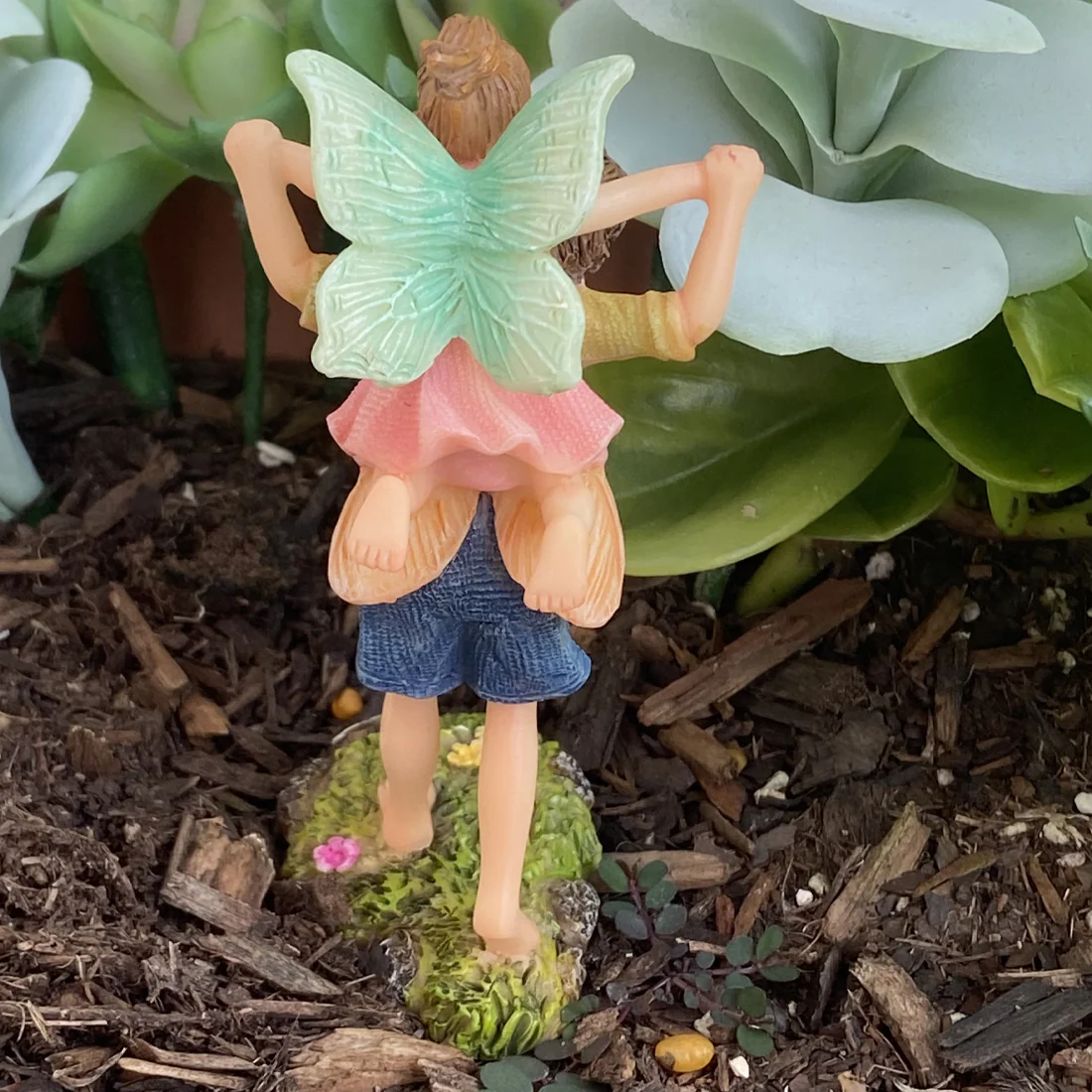 Brother and Sister Playing Fairy Figurine - Image 3