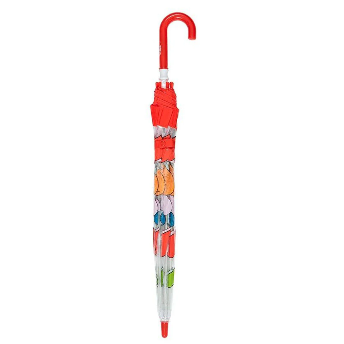 Children's Clear Birdcage Umbrella with Hearts and Red Trim - Image 2