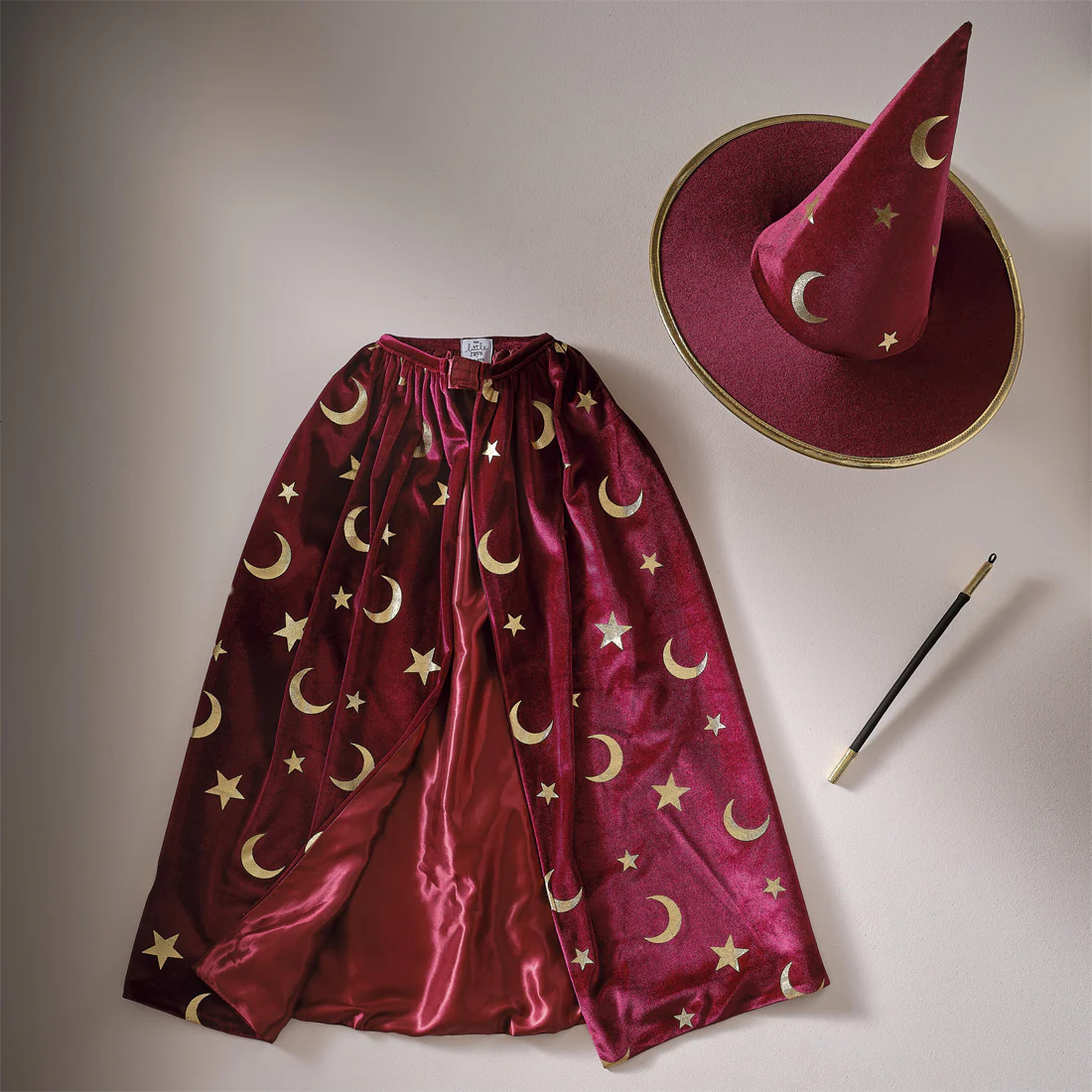 Childs Burgundy Velvet Magician Costume - Image 4