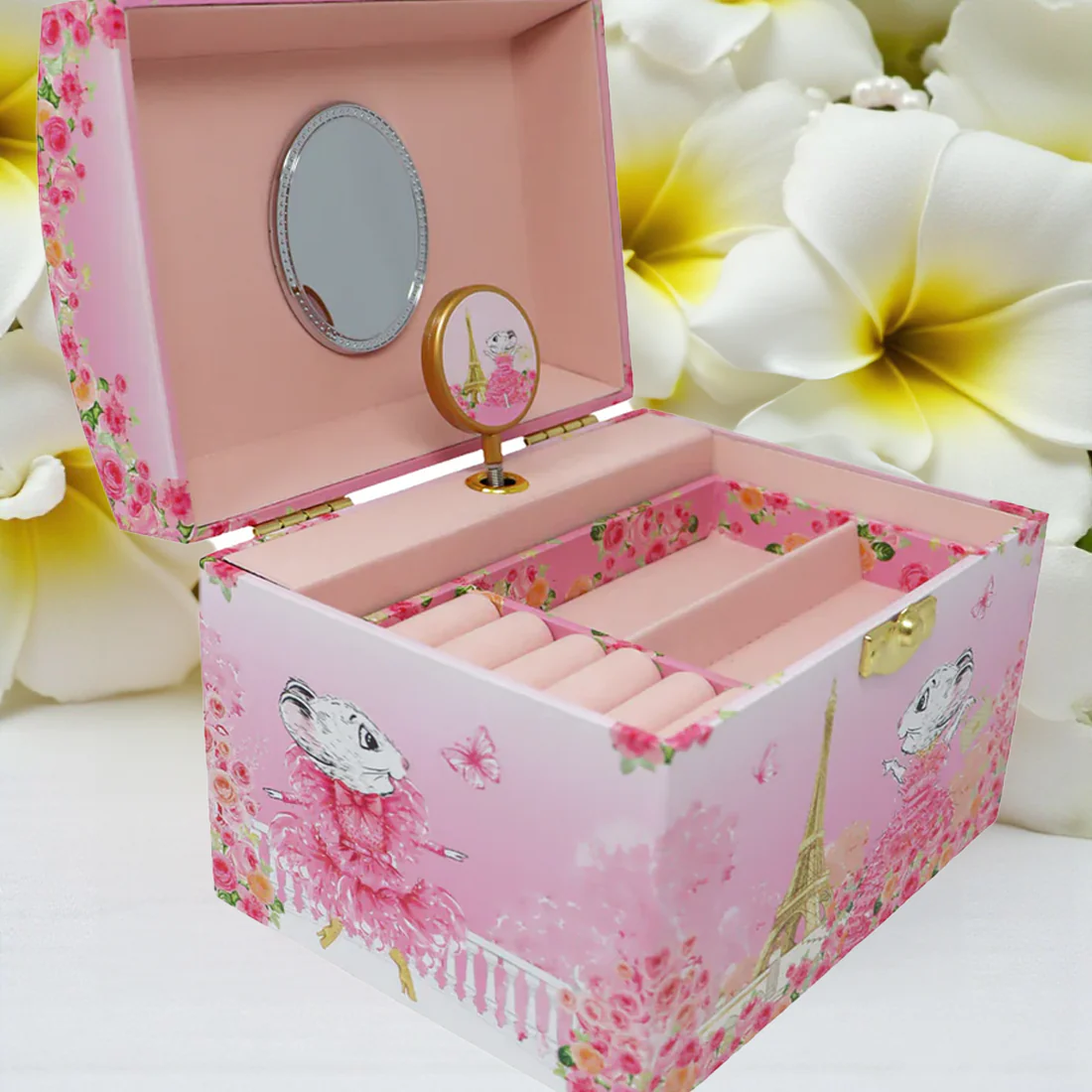 Claris The Chicest Mouse in Paris Pearl Musical Jewellery Box - Image 3