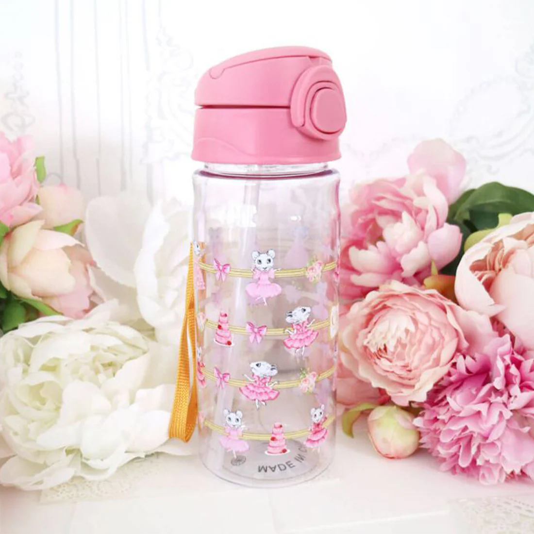 Claris The Mouse Drink Bottle With Straw