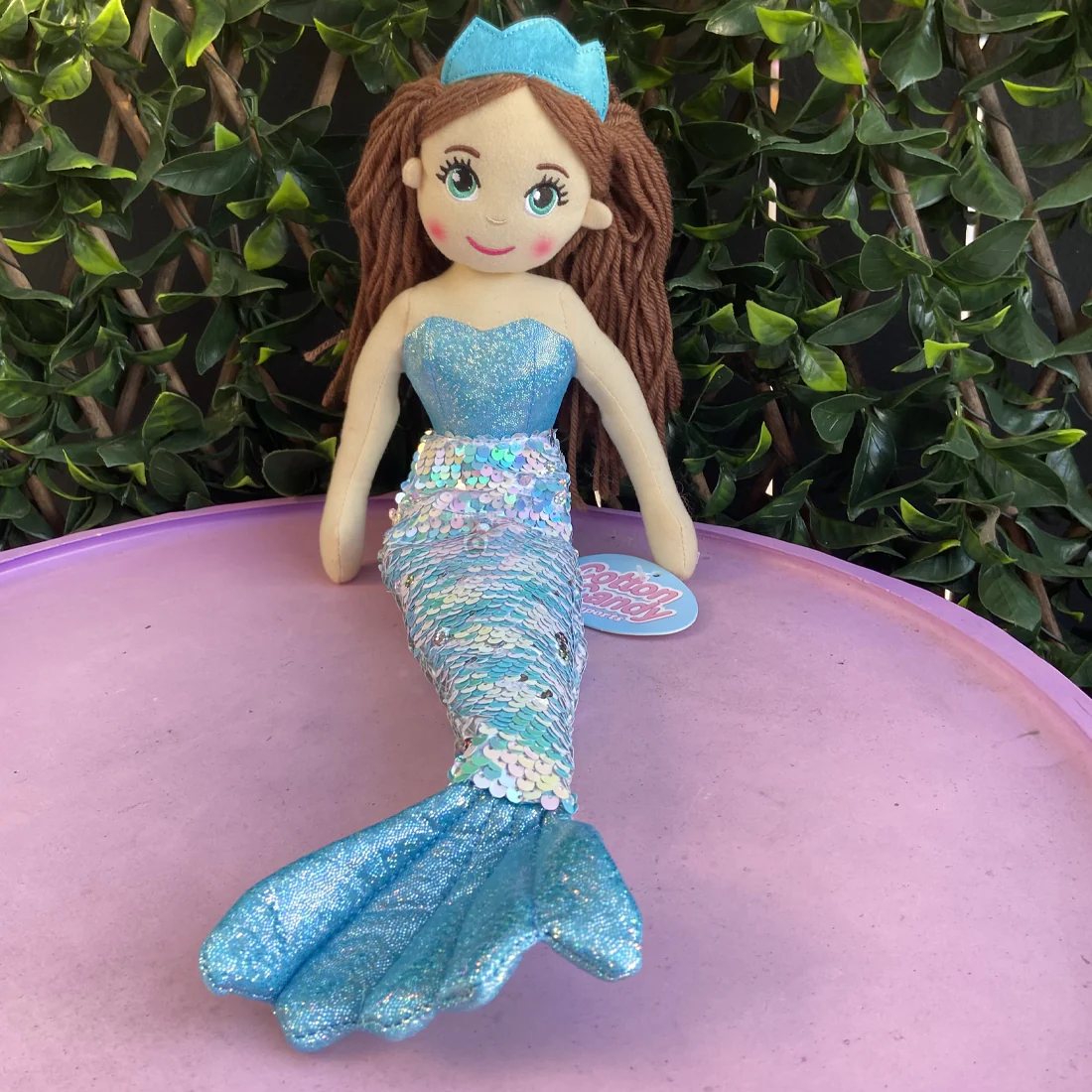 Cotton Candy Marina The Blue and White Flip Sequined Mermaid Doll