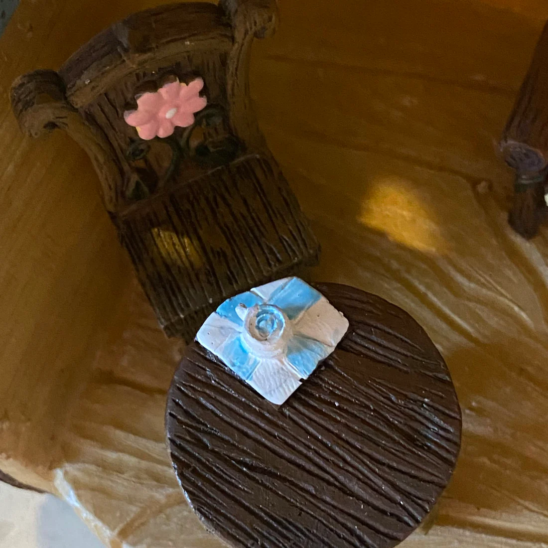 Enchanted Miniature Fairy Garden Table and Chair Set - Image 2