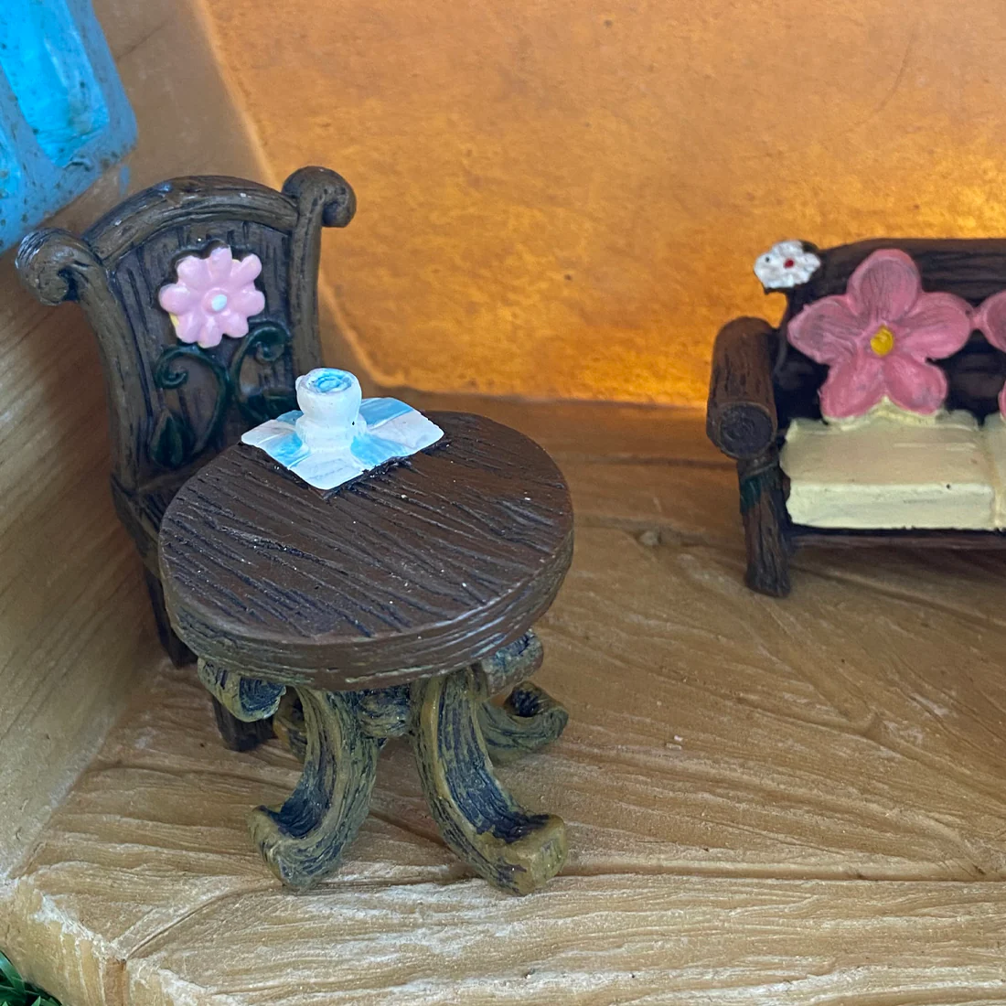Enchanted Miniature Fairy Garden Table and Chair Set - Image 3