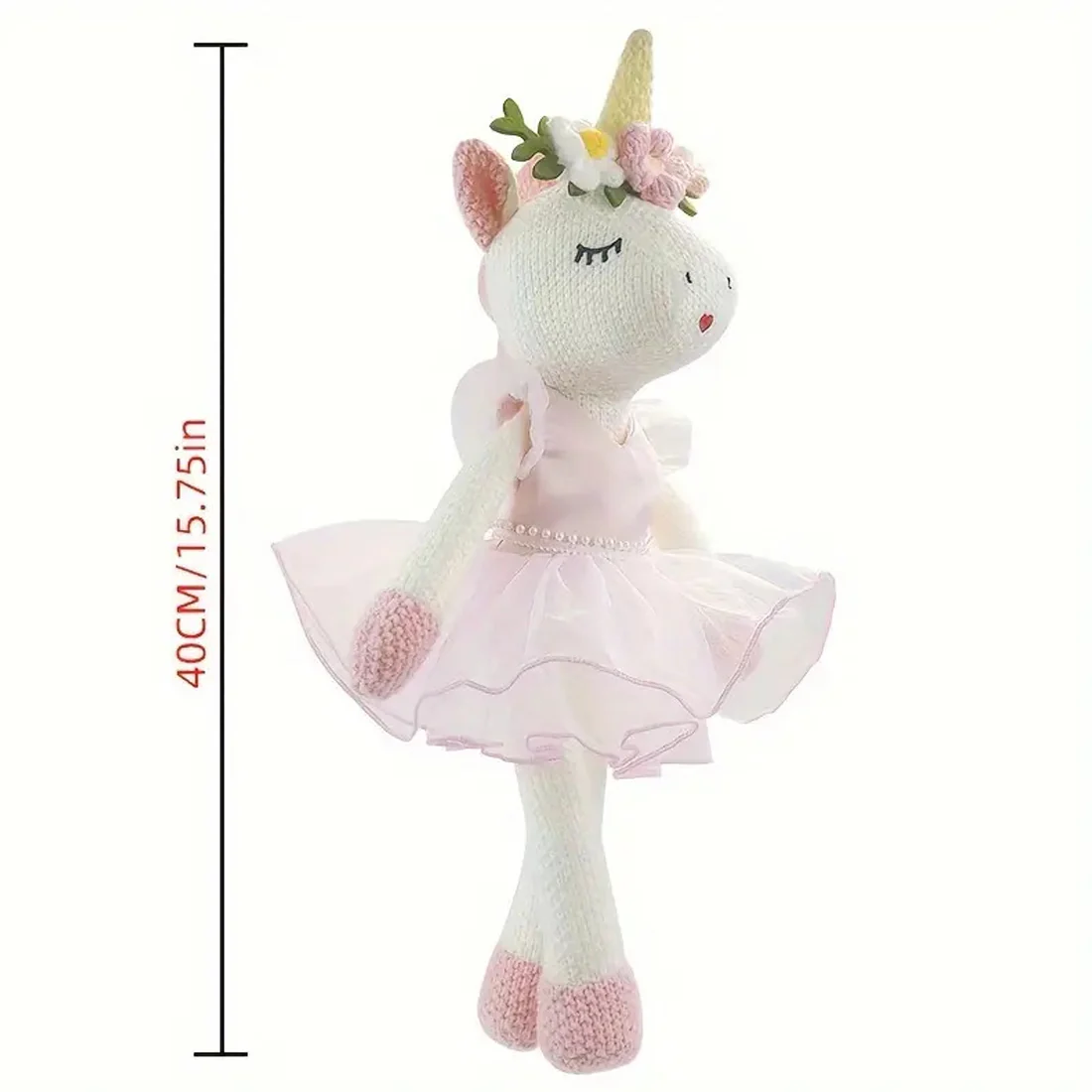 Eunice Knitted Unicorn Pink Dress Toy - Image 4
