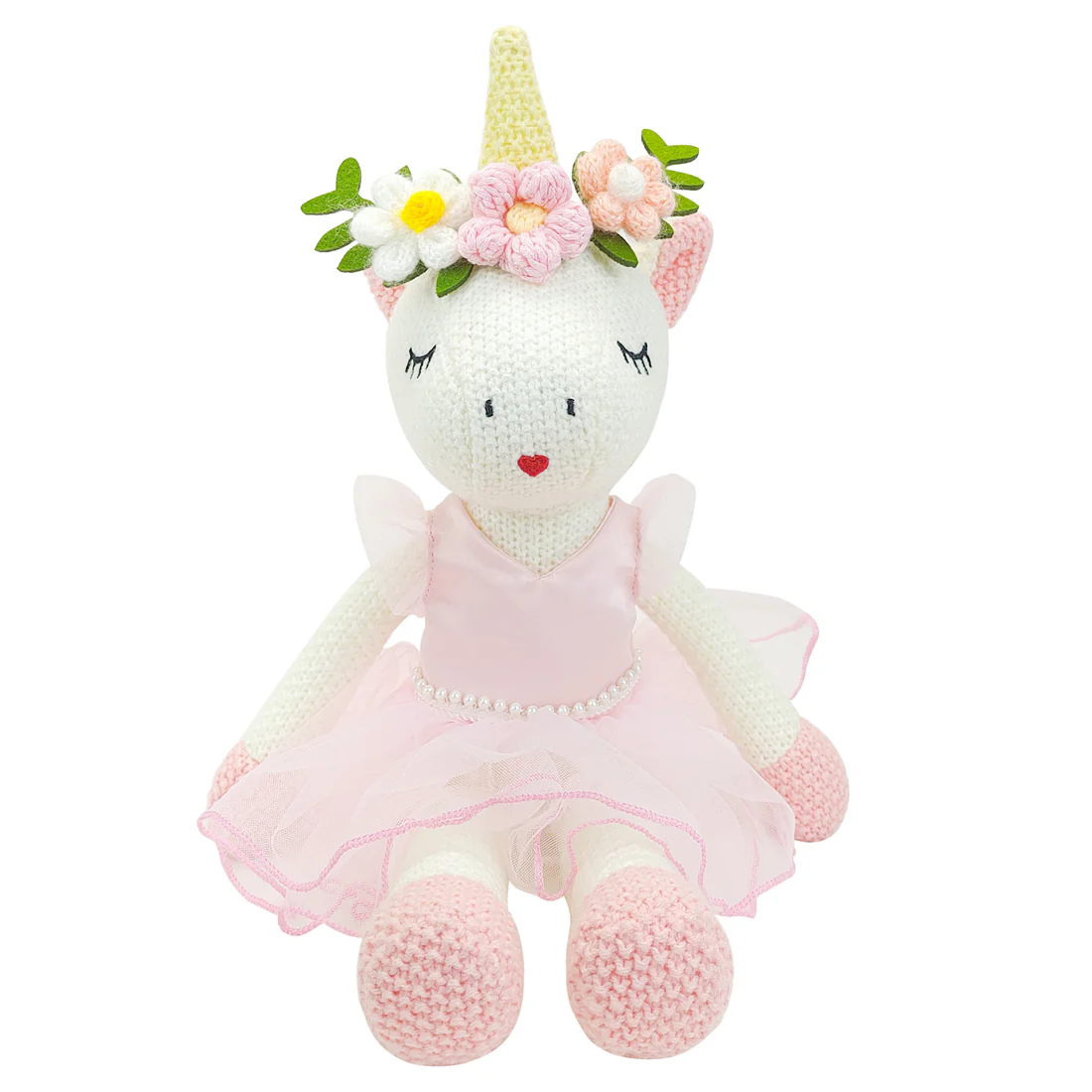 Eunice Knitted Unicorn Pink Dress Toy - Image 5