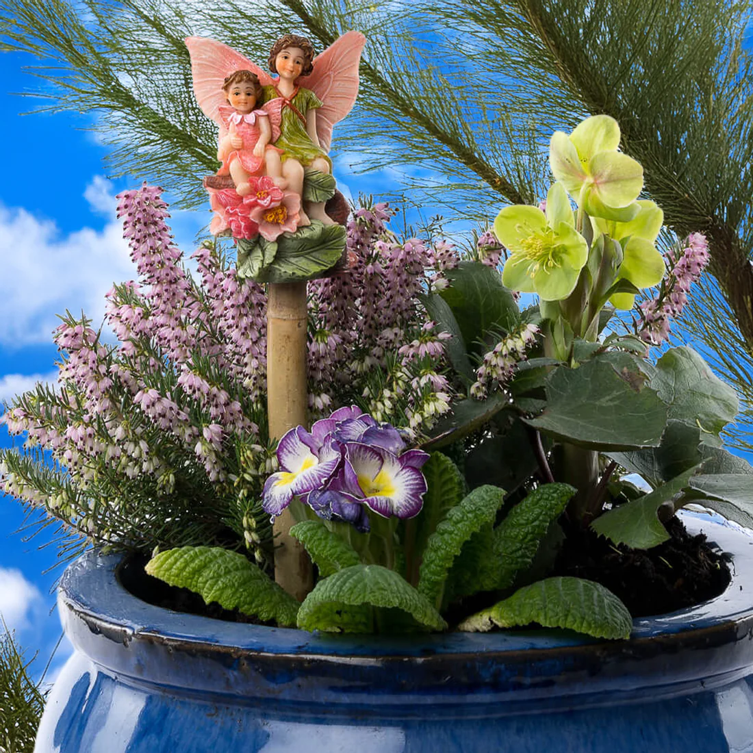 Fairy Garden Apple Blossom Flower Fairies Stake Topper - Image 3