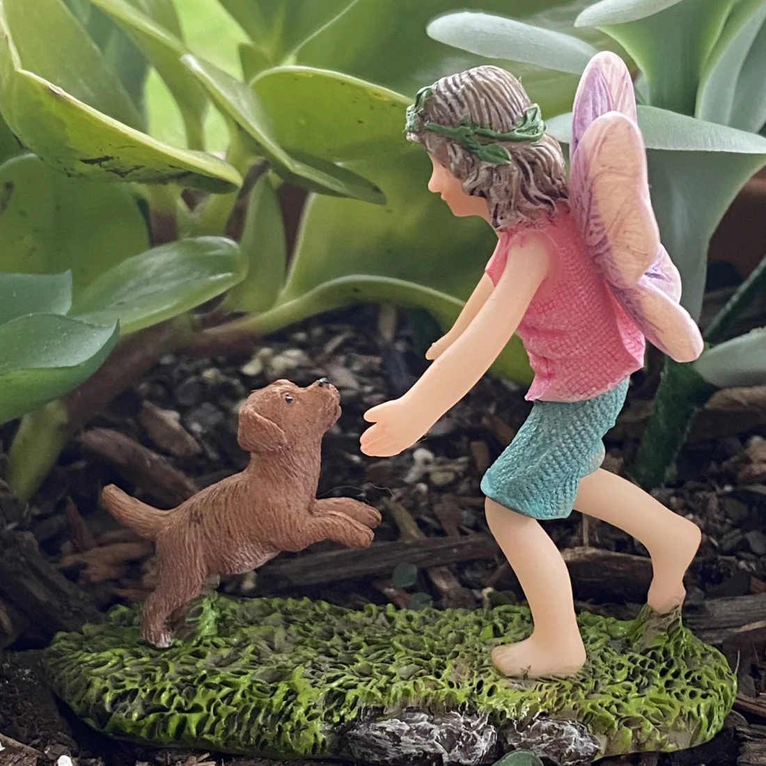 Fairy Sophia Playing With Her Puppy Figurine - Image 3
