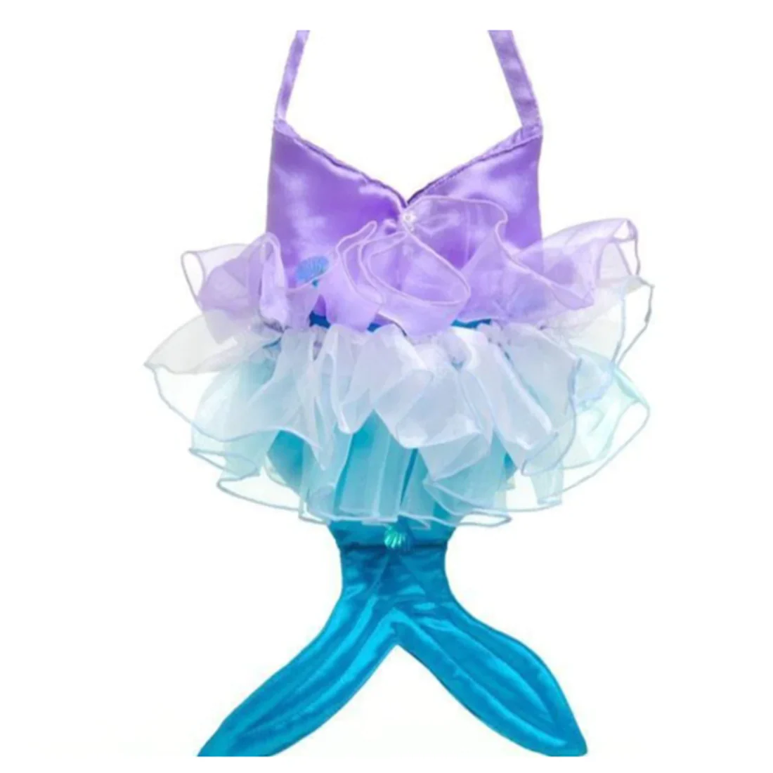 Girls Mermaid Aqua Satin and Organza Hand Bag - Image 3