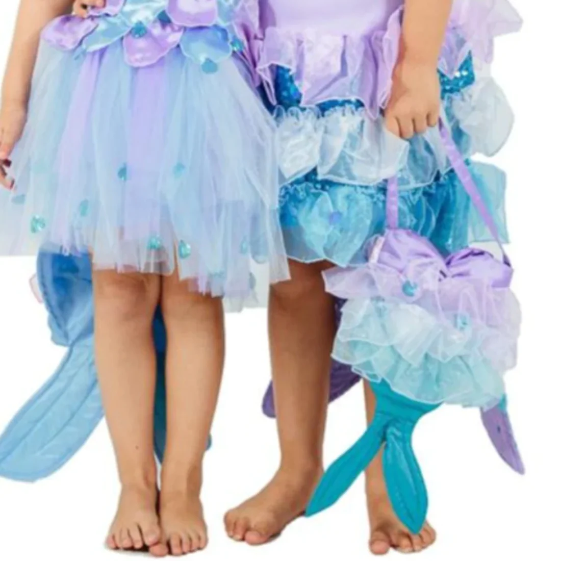 Girls Mermaid Aqua Satin and Organza Hand Bag - Image 4
