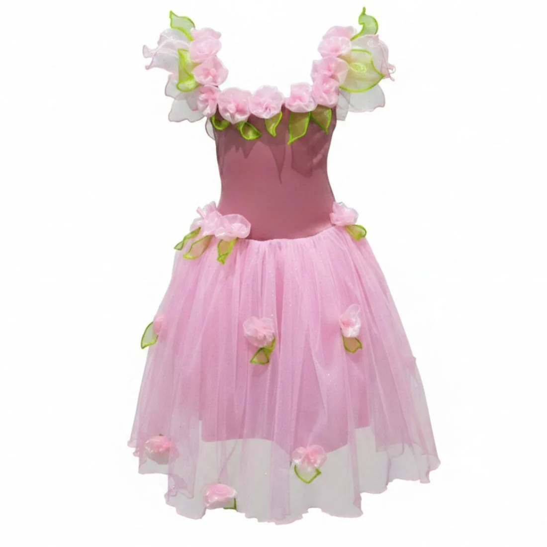 Girls Pink Flower Fairy Dress - Image 3