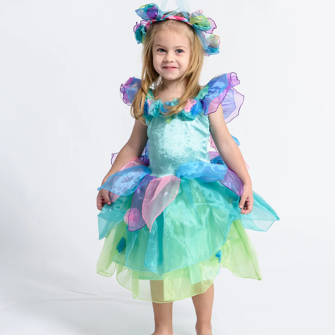 Girls Turquoise Paris Daisy Fairy Dress - Image 5