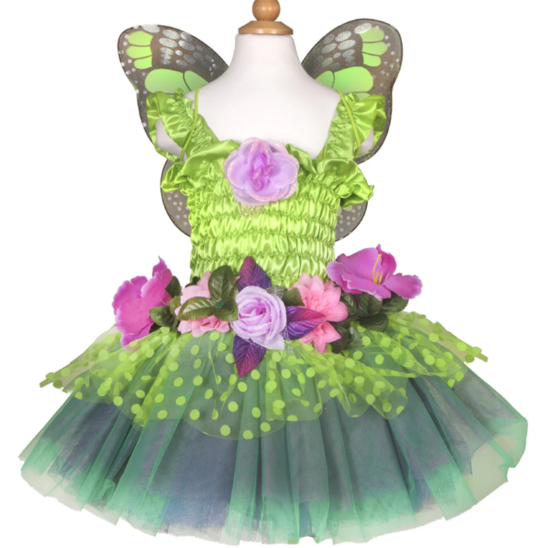 Green Fairy Blooms Deluxe Dress with Wings - Image 4