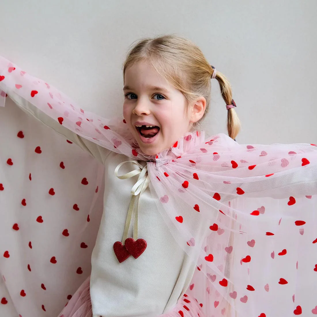 Heart Print Pink Cape - Image 2