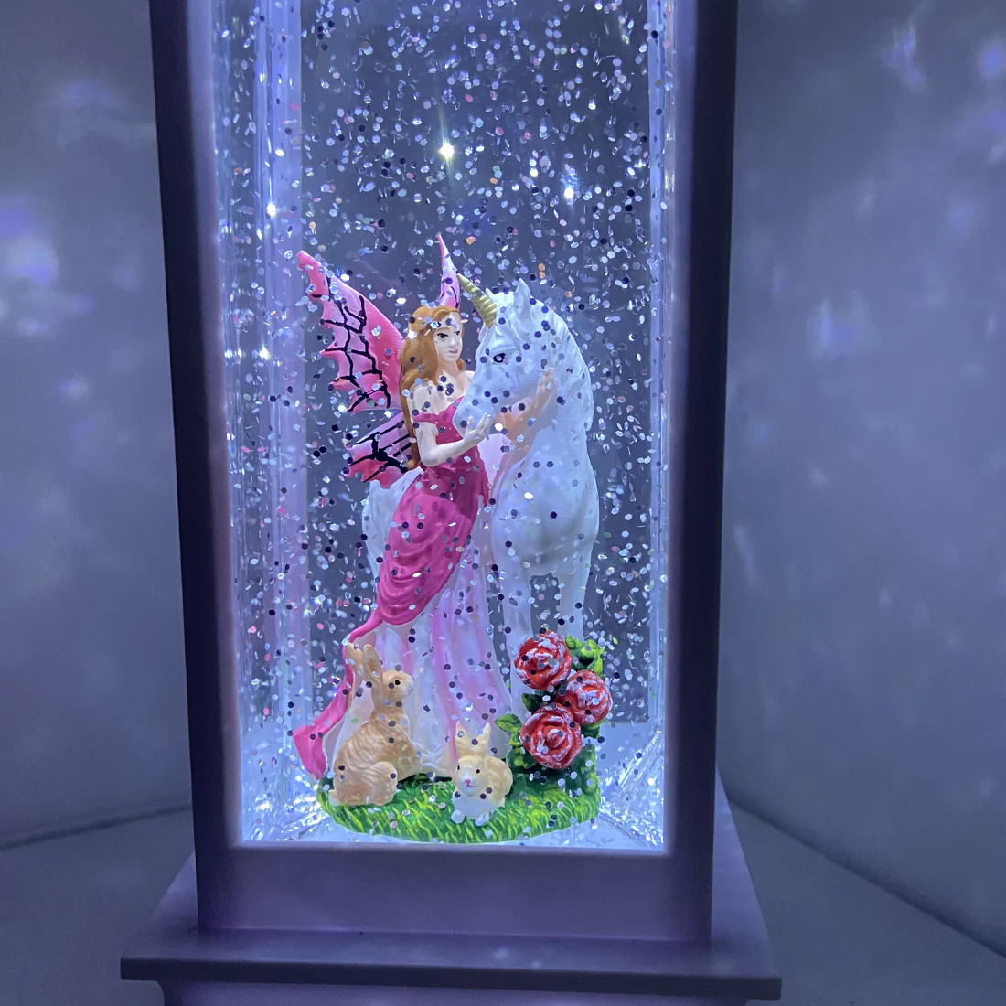 Magical White Lantern with Fairy and Unicorn - Image 2