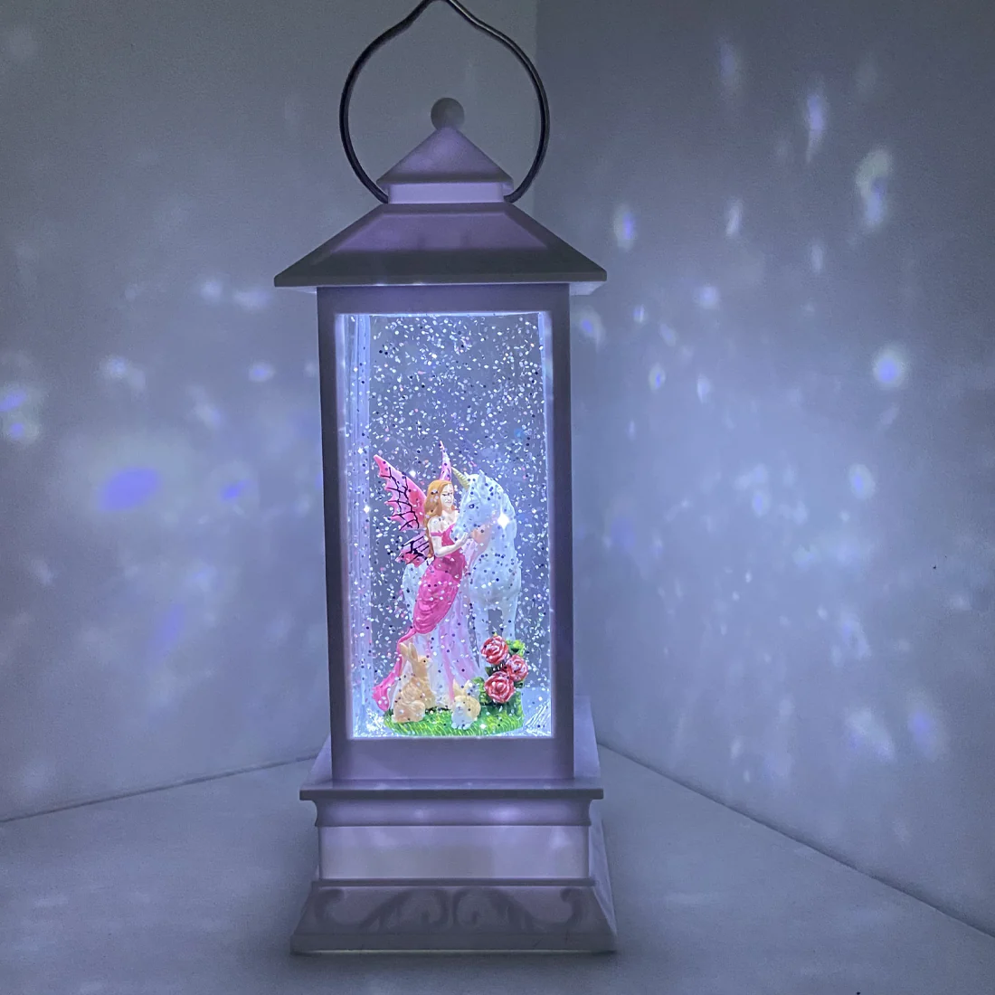Magical White Lantern with Fairy and Unicorn - Image 3