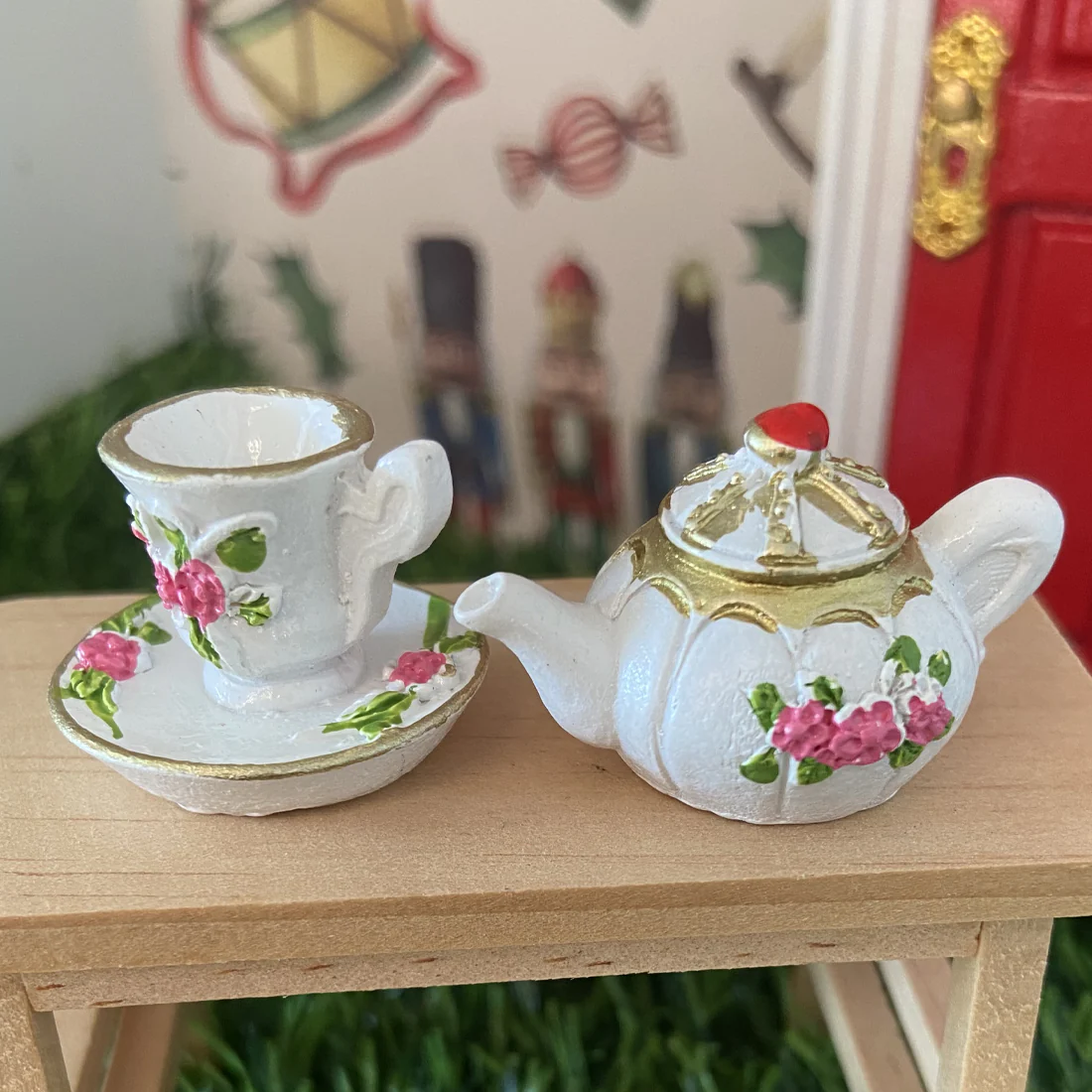 Miniature Teacup Saucer and Teapot - Image 3