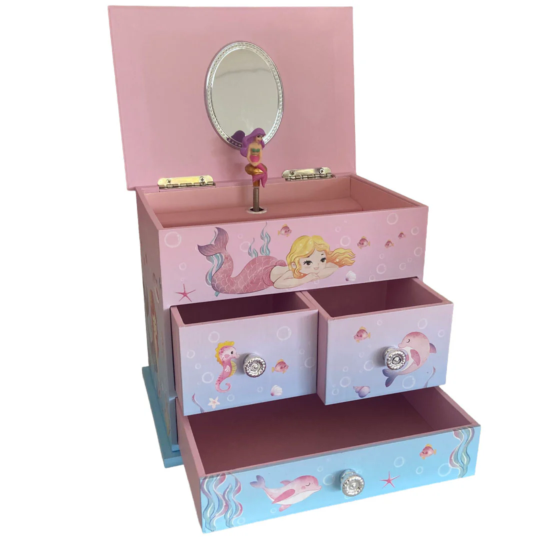 Musical Mermaid Three Drawer Jewellery Box