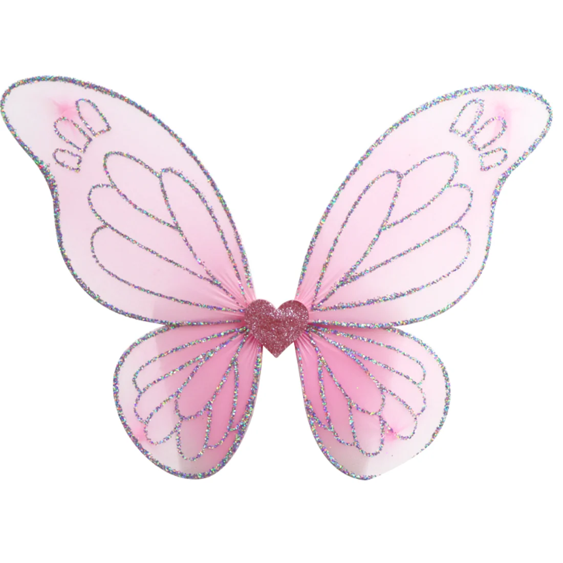 Pink and Silver Dreamy Glitter Fairy Wings - Image 2
