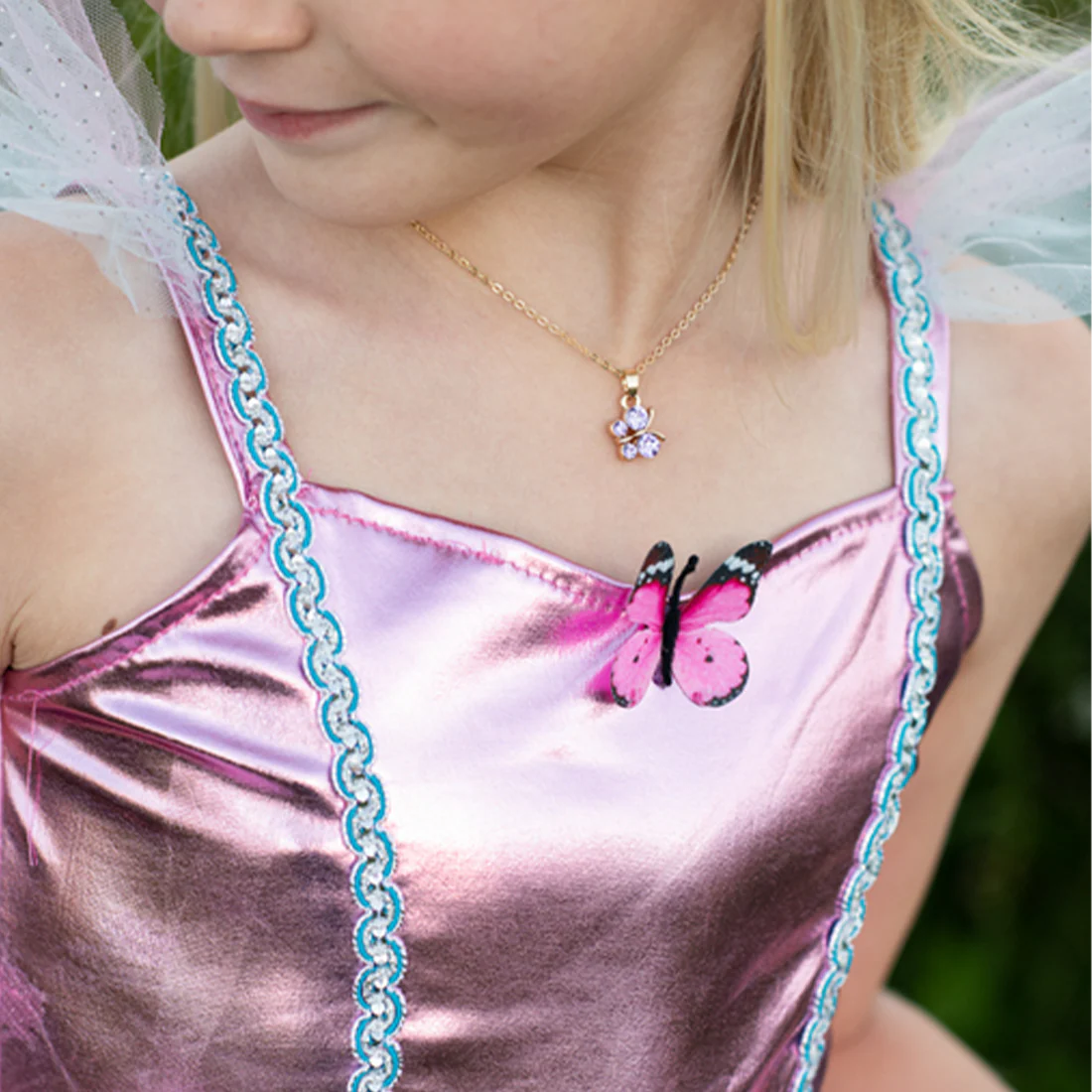 Pink Butterfly Fairy Dress & Headpiece -Size 5-6 - Image 3