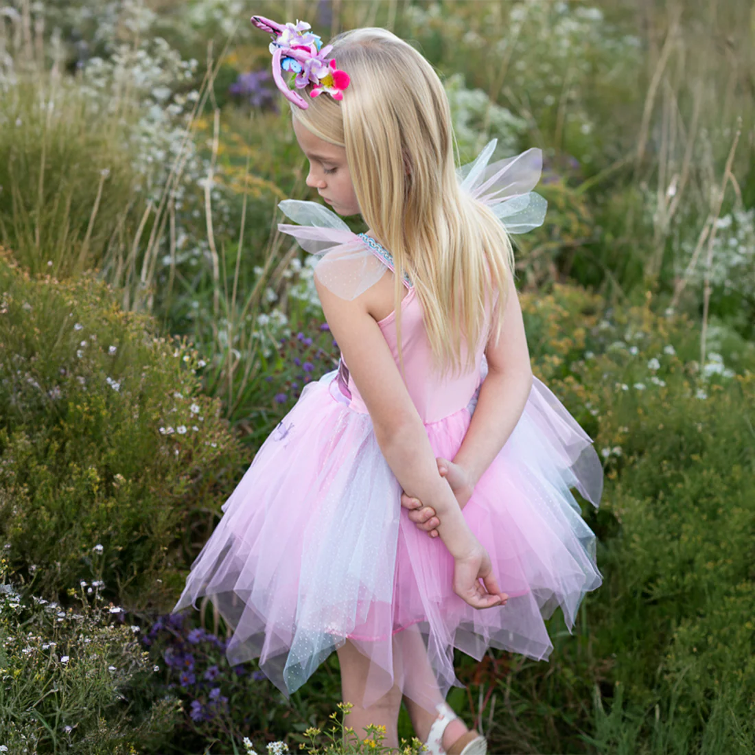 Pink Butterfly Fairy Dress & Headpiece -Size 5-6 - Image 4