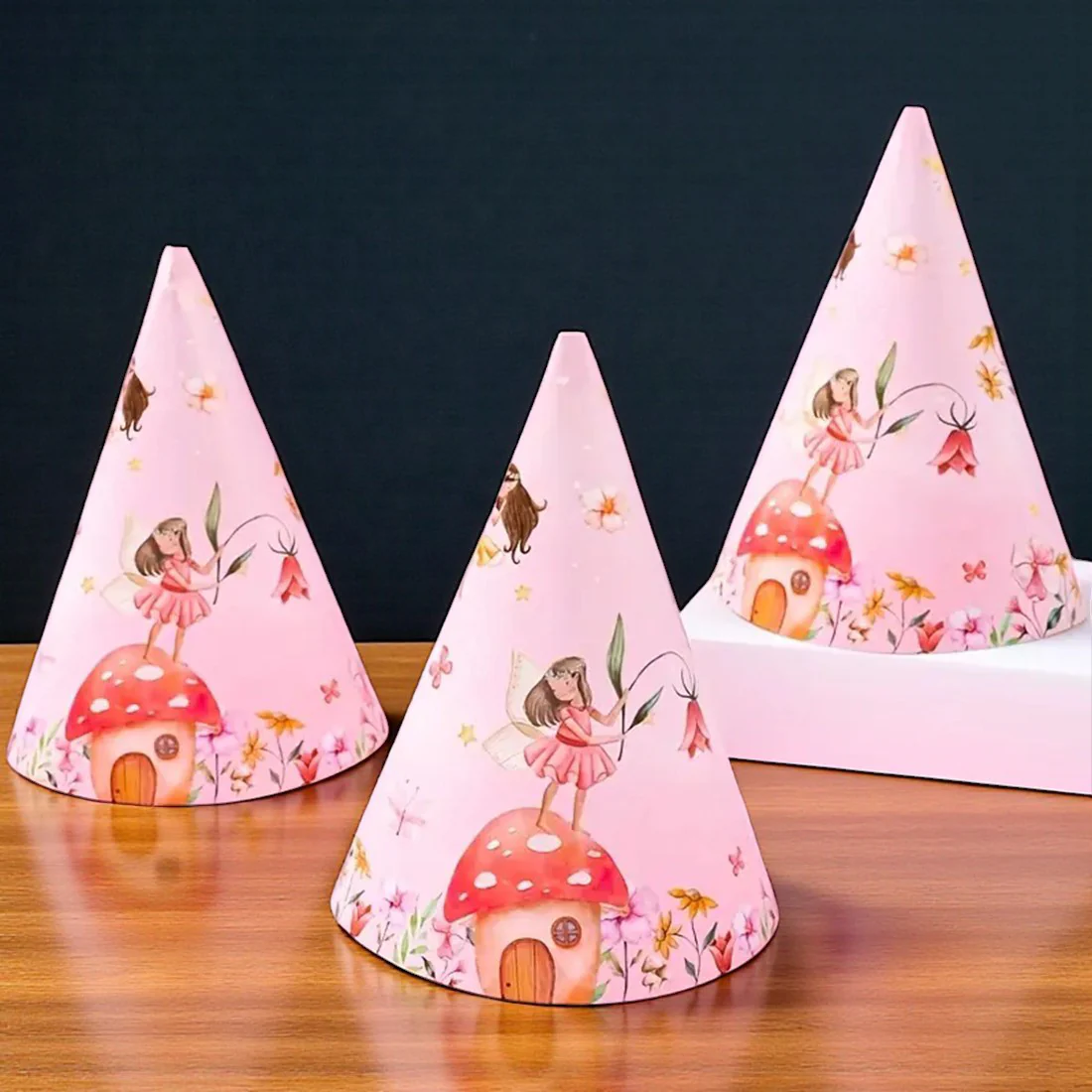Pink Fairy Party Hats 6pk - Image 3