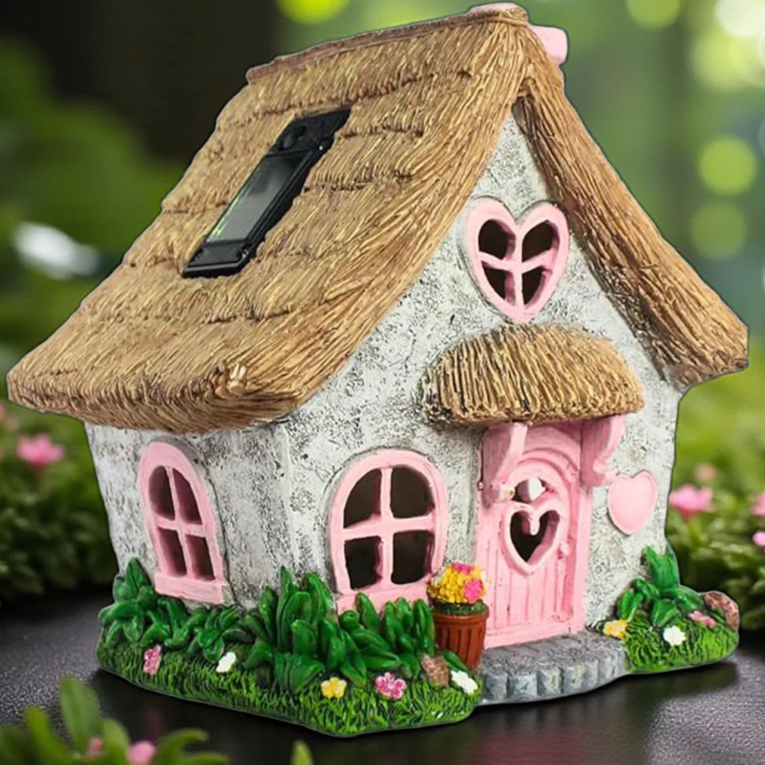 Pink Solar Fairy Cottage House - Image 2