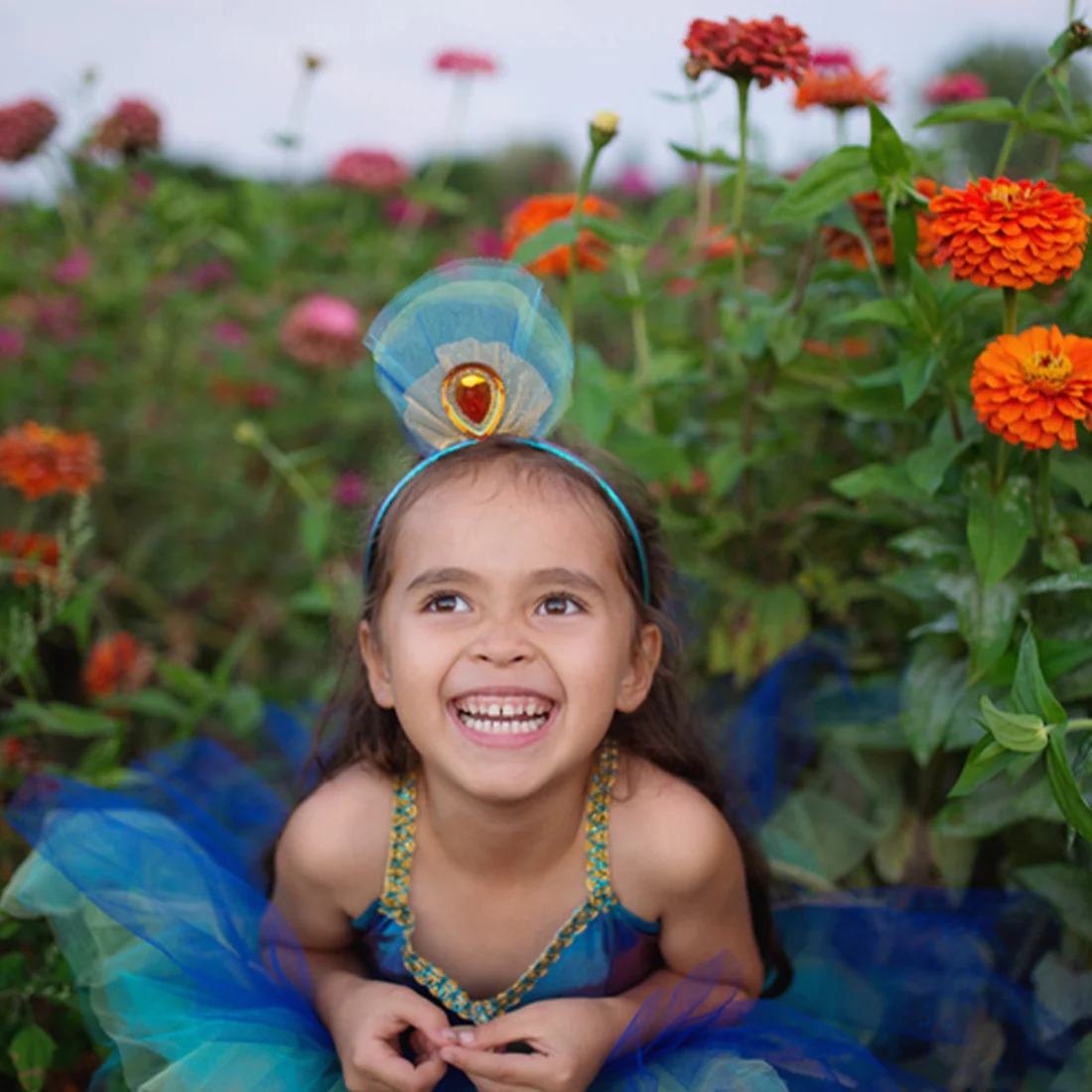 Pretty Peacock Fairy Dress & Headband - Size 5-6 - Image 3