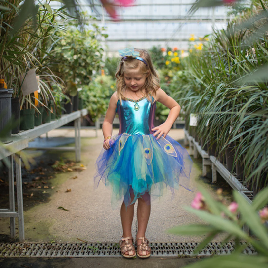 Pretty Peacock Fairy Dress & Headband - Size 5-6 - Image 4