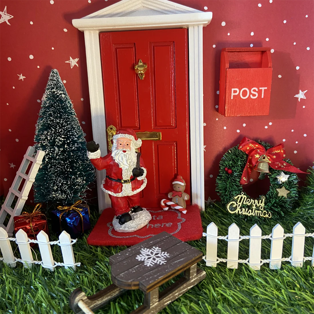 Red Christmas Fairy Door Set - Image 5