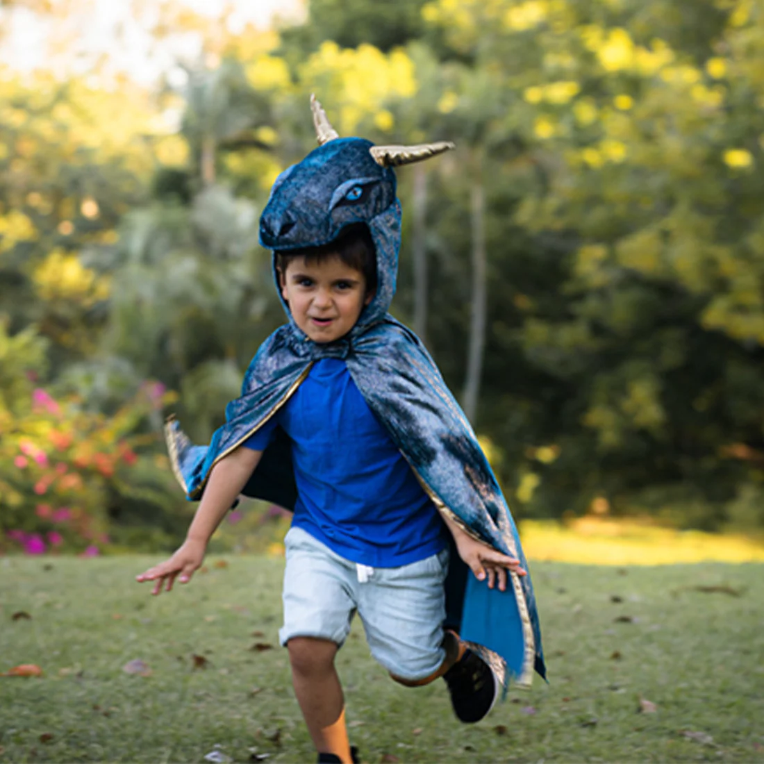 Teal & Gold Starry Night Dragon - Size 5-6 Years - Image 3